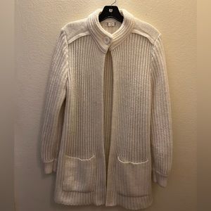 One Button Long Jacket Light Beige Color